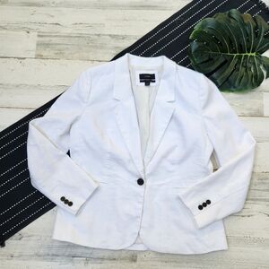 J.Crew Parke Blazer In Stretch Linen Blend White Size 14